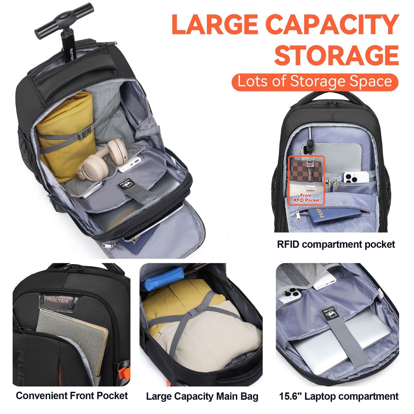CityTravel Bags™ 🎒 Universal 3-in-1 Rolling Backpack | Travel Bag, Wheeled Luggage for Business Trips